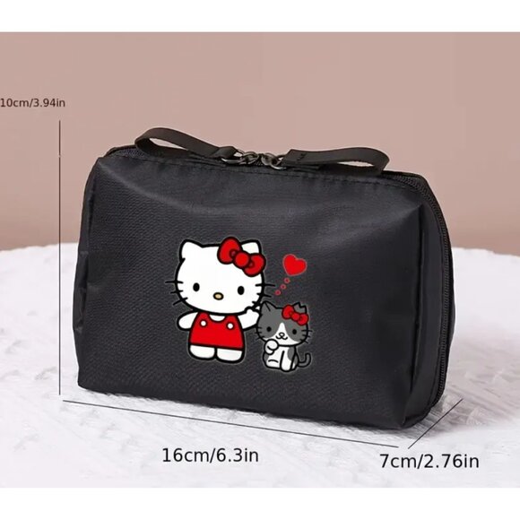 Hello Kitty Handbags - Hello Kitty Black Makeup Bag Travel Cosmetic Pouch Cute Organizer Zipper Case